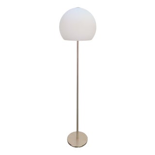 Vintage Opaline Glass Globe Floor Lamp from Hufnagel Leuchten, Germany, 1970s For Sale