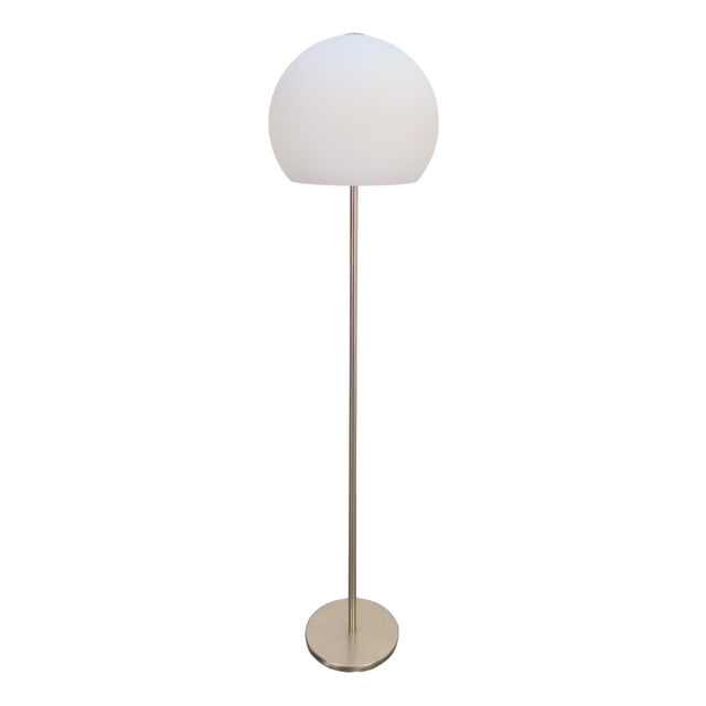 Vintage Opaline Glass Globe Floor Lamp from Hufnagel Leuchten, Germany, 1970s For Sale