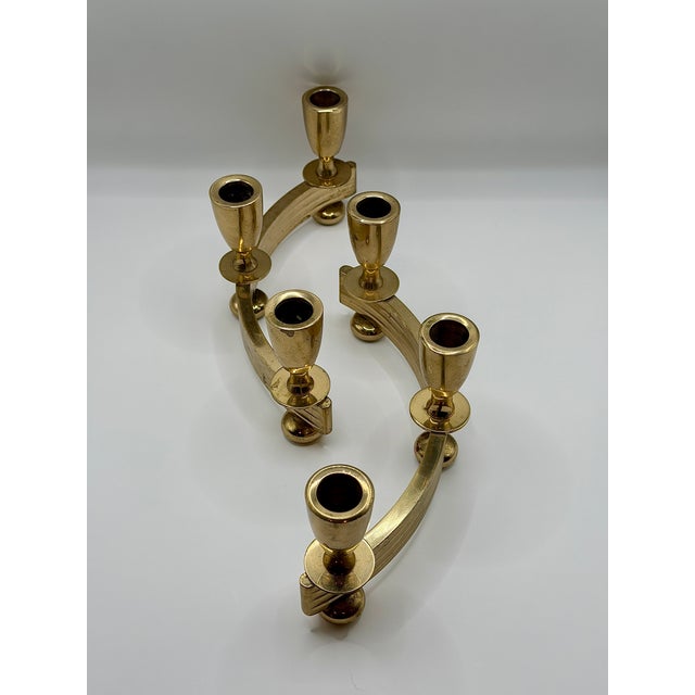 Vintage Dirilyte Gold Tone 6 Candle Candelabra Set For Sale In Philadelphia - Image 6 of 10