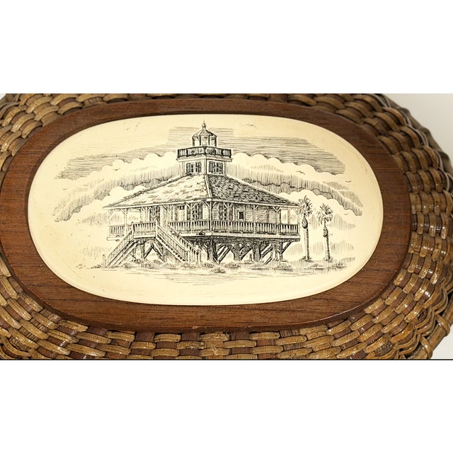 Vintage Farnum Nantucket Basket With Boca Grande Lighthouse For Sale - Image 14 of 16