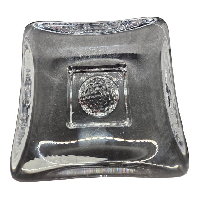 Kosta Boda Sweden Art Glass Dish of the Day Sunday Golf Bertil Vallien For Sale