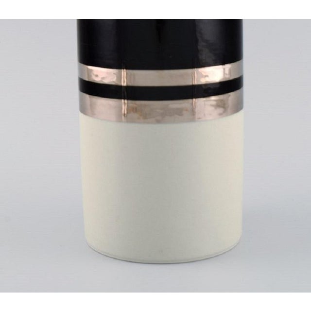 Modernis Silver Ceramics Vase by Peter Winquist for Arabia, 1960s For Sale - Image 4 of 7