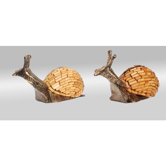 Snail Sculpture Pair 1970s Signed Tarzia Firenze Italy For Sale In Miami - Image 6 of 13