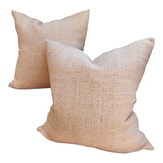 Modern Farmhouse Hand Woven Pillows- a Pair For Sale