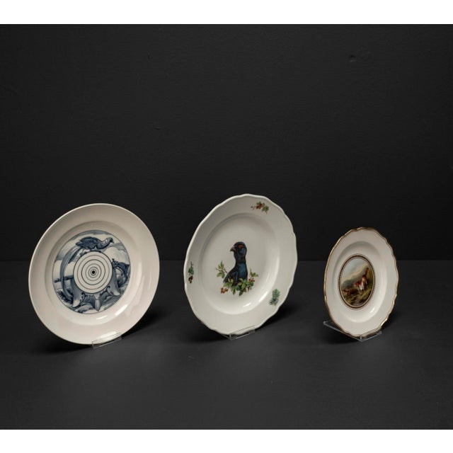 Vintage Hand-Painted Porcelain Plates with Animal Motifs from Meissen, 2010s, Set of 3 For Sale - Image 6 of 12