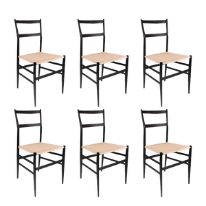 Superleggera Dining Chairs by Gio Ponti for Cassina, Set of 6