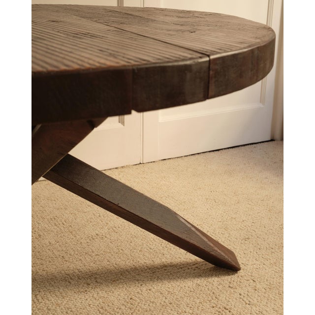 Brutalist Vintage Wooden Table, Netherlands, 1950s For Sale - Image 3 of 10