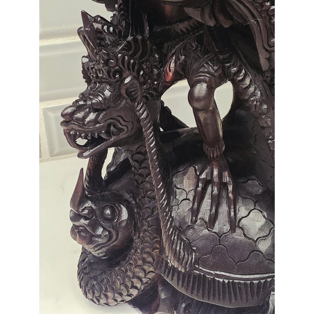 1930s Pre-War Balinese Modernist Macassar Ebony Vishnu Riding Garuda – Masterwork Exhibition Sculpture For Sale - Image 11 of 12