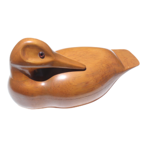 1996 Signed Large Hand-Carved Pacific NorthWest Alder Wooden Drake Decoy Sculpture
