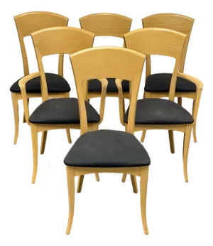 Antonio Sibau for Room & Board Venice Italian Beechwood Dining Chairs, Set of Six