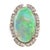 18k White Gold Australian Opal & Diamond Statement Cocktail Ring Vintage For Sale - Image 4 of 9