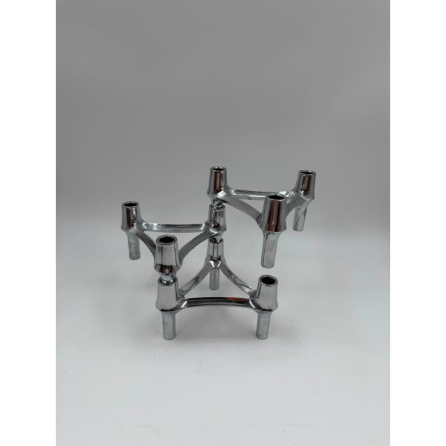 Mid-Century Modern Candleholders in Metal from Stoff Nagel, 1950s, Set of 3 For Sale - Image 14 of 14