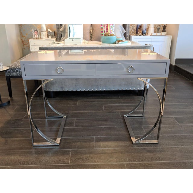 Contemporary Grey Lacquer Desk Chairish