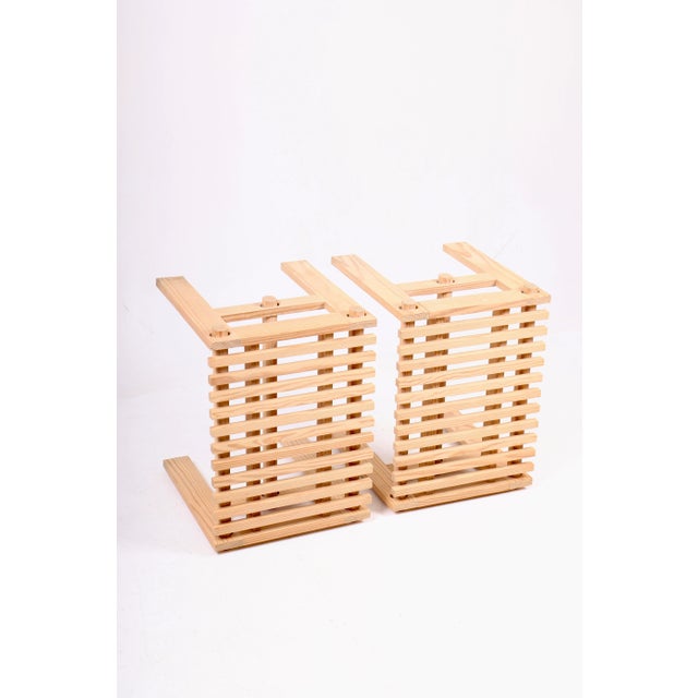 Set of Scandinavian Modern Stools in Solid Pine, 1950s For Sale - Image 4 of 10