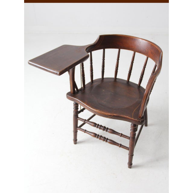 Antique Crocker Chair Company Windsor Writing Arm Chair For Sale - Image 4 of 15
