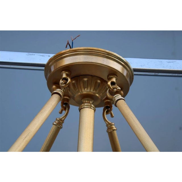 Round Chandelier in Brass and Murano Glass, 1970s For Sale - Image 14 of 18