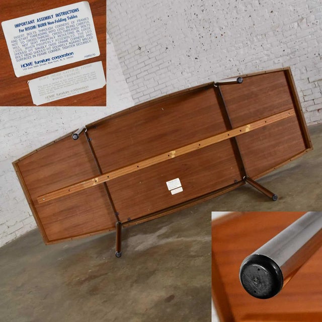 Late 20th Century Modern Dining or Conference Table Walnut and Chrome Boat Shaped by Jens Risom for Howe Furniture For Sale - Image 11 of 13