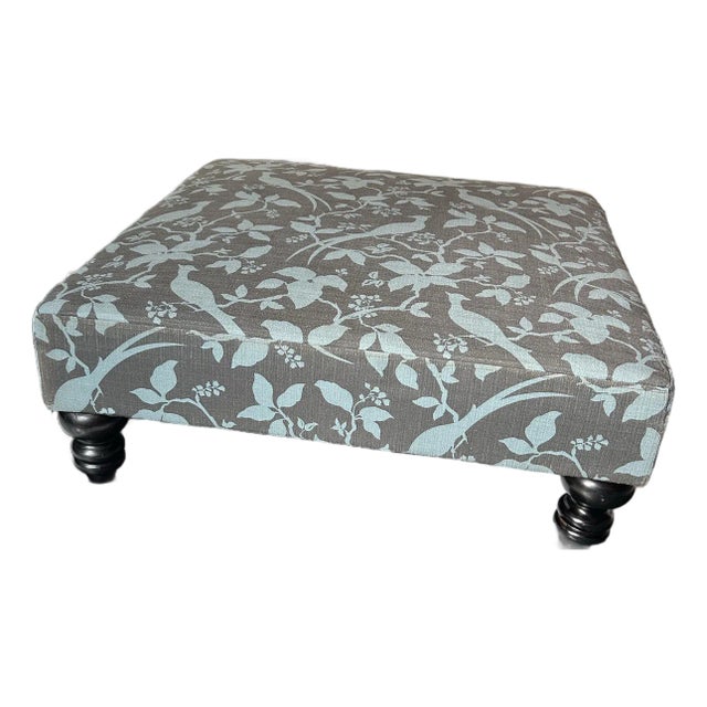 Large Vintage Upholstered Ottoman For Sale