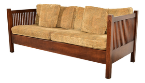 Stickley Mission Oak Arts & Crafts Spindle Settle Sofa