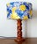 Turned Wood Lamp with Azulejo Lemon-Patterned Lampshade, 1960s For Sale - Image 4 of 9
