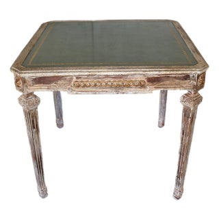 1930s Italian Neoclassical Leather-Top Game Table / Center Table For Sale