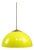 Vintage Italian Brass and Yellow Acrylic Glass Pendant Lamp For Sale