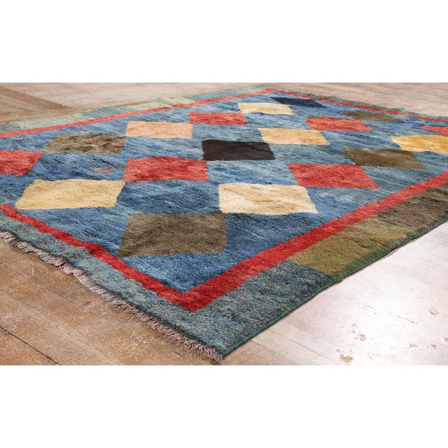 Blue Vintage Persian Gabbeh Rug, 06'05 X 08'08 For Sale - Image 8 of 10