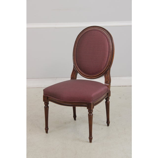 Set of 8 French Louis XVI Style Upholstered Dining Chairs For Sale - Image 13 of 18