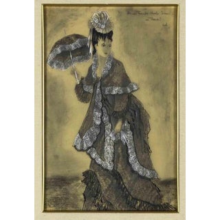 Erhard Klepper, Noble Woman, 1948, Mixed Media on Paper For Sale
