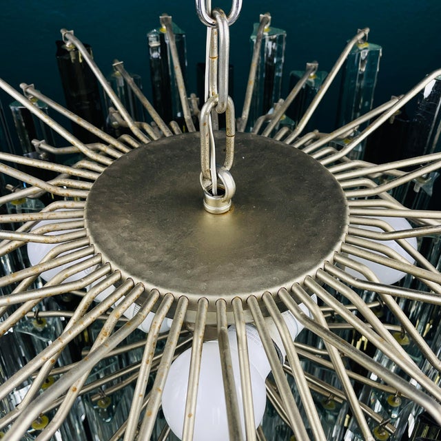 Vintage Italian Murano Glass Crystal Prism Chandelier from Venini, 1970s For Sale - Image 17 of 18