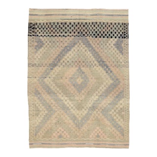 Mid 20th Century Vintage Decorative Turkish Embroidered Rug For Sale