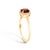 10K Yellow Gold Red Garnet and 1/10 Cttw Diamond Halo Ring For Sale - Image 4 of 7