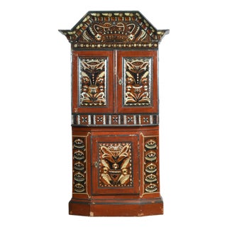Swedish Painted Crown Cupboard, Dalarna, 1799 For Sale
