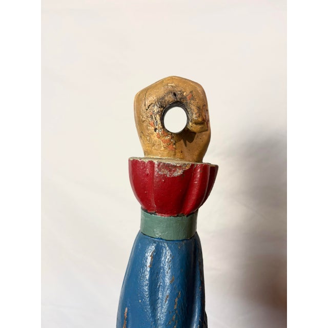 Wood Vintage Hand-Carved Wood Cigar Store Figure – Americana Folk Art For Sale - Image 7 of 13