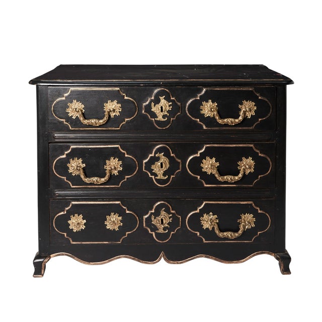 Wood 18th Century Louis XIV Painted Commode For Sale - Image 7 of 7