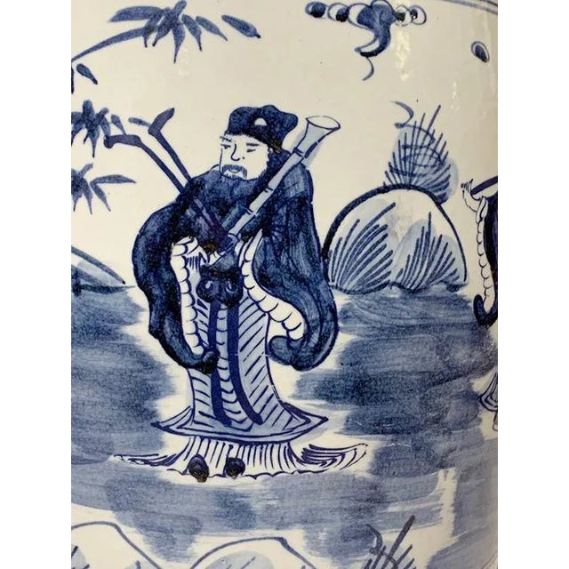 Chinese 1980s Asian Eight Fairy Tale Goddess Pattern Garden Stool For Sale - Image 3 of 7