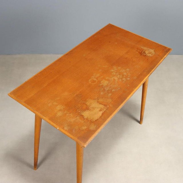 Wood Vintage Beech Wood Desk, 1950s For Sale - Image 7 of 9