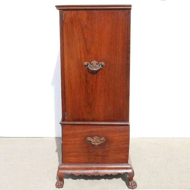 Brown Small Anglo Indian Rosewood Two-Part Linen Press Cupboard For Sale - Image 8 of 13
