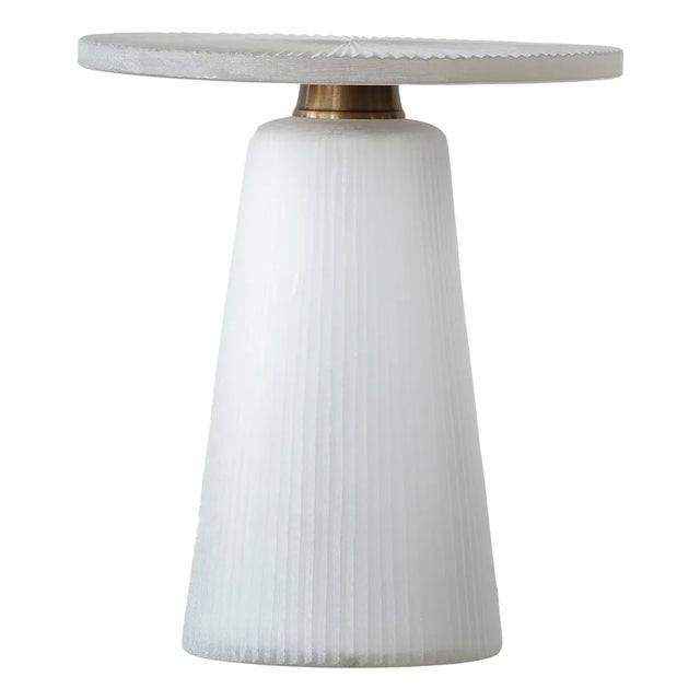 Matthew Izzo Home Magna Glass & Brass Side Table - New Item For Sale