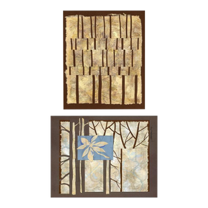 Set of Woodland Forest Reproduction Prints of Original Collages, Set of 2