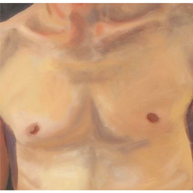 Untitled Seated Male Nude Oil Painting — Larry Griggs (B. 1951) For Sale - Image 4 of 6