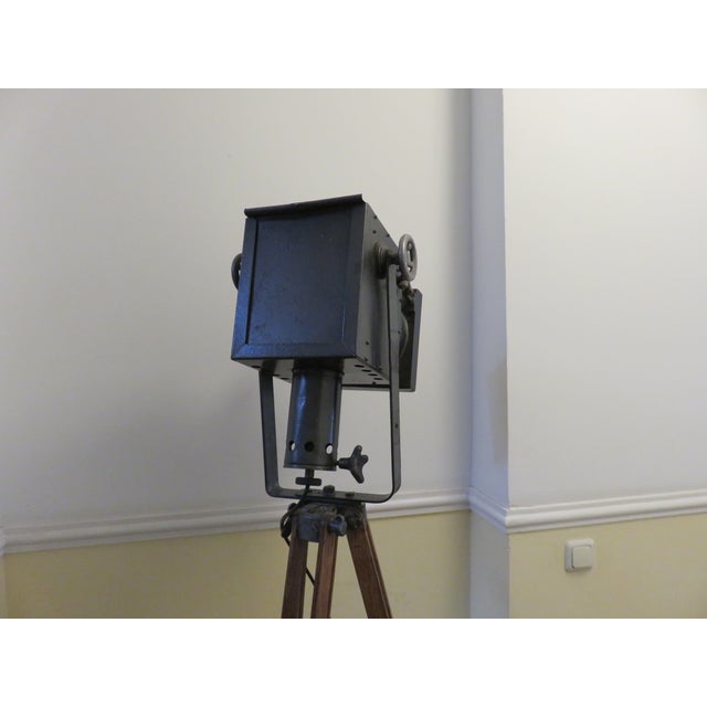 1930s Stage Spotlight on Wooden Stand, 1930s For Sale - Image 5 of 18
