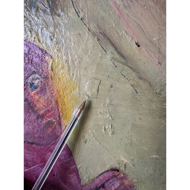 1970’s Vintage Impressionist Abstract Oil on Canvas Painting – Unsigned For Sale - Image 9 of 12