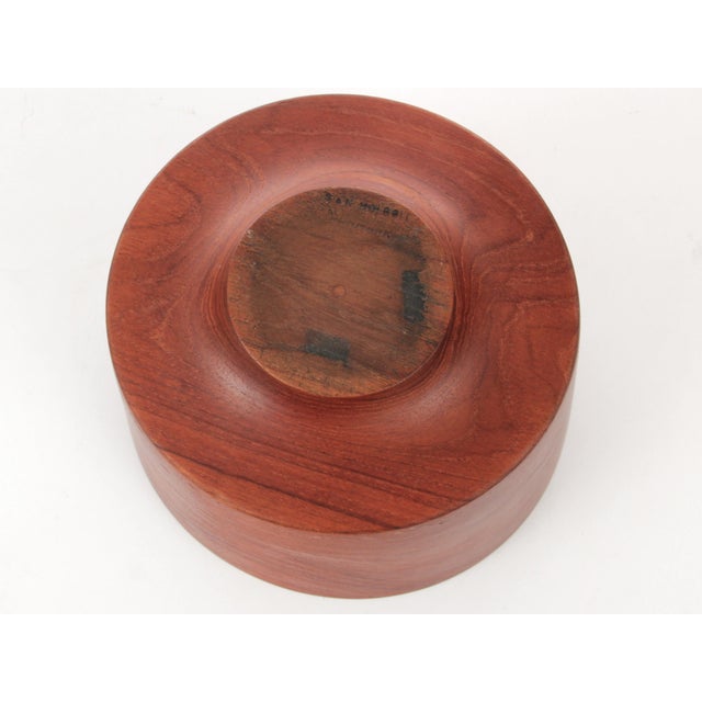 Vintage Danish Bowl in Solid Teak, 1950s For Sale - Image 4 of 7