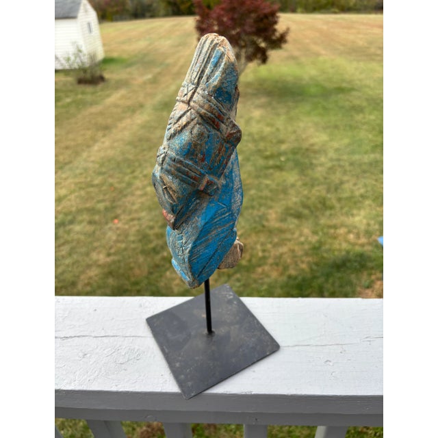 A true antiquity... Beautifully carved and paint decorated 19th/19th C. decorative wood carving. Likely from a carriage or...