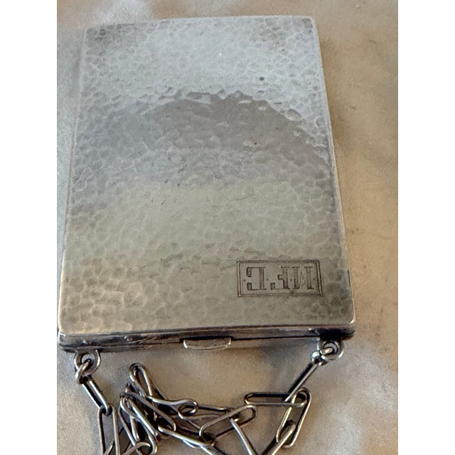 Mid-Century Modern Mid-20th Century European Sterling Silver Compact Mirror With Chain Handle For Sale - Image 3 of 7