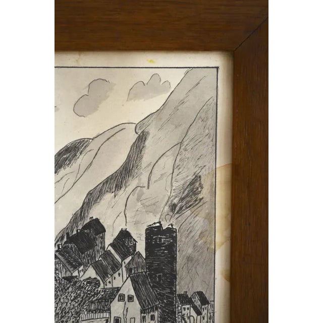 Ink Landscape, 1940s For Sale - Image 4 of 6