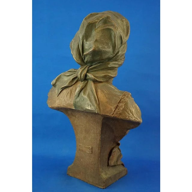 Ceramic Art Nouveau Bust Sculpture of Peasant Woman in Terracotta from Friedrich Goldscheider, Austria, 1800s For Sale - Image 7 of 18