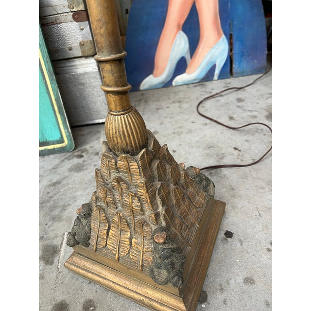 Italian Tole Vintage Floor Lamp With Monkey Accents For Sale In Atlanta - Image 6 of 7