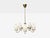 Mid-Century Modern Swedish Modern, Chandelier, Brass, Mahogany, Glass, Sweden, 1940s For Sale - Image 3 of 11